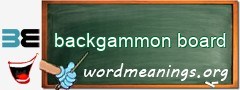 WordMeaning blackboard for backgammon board